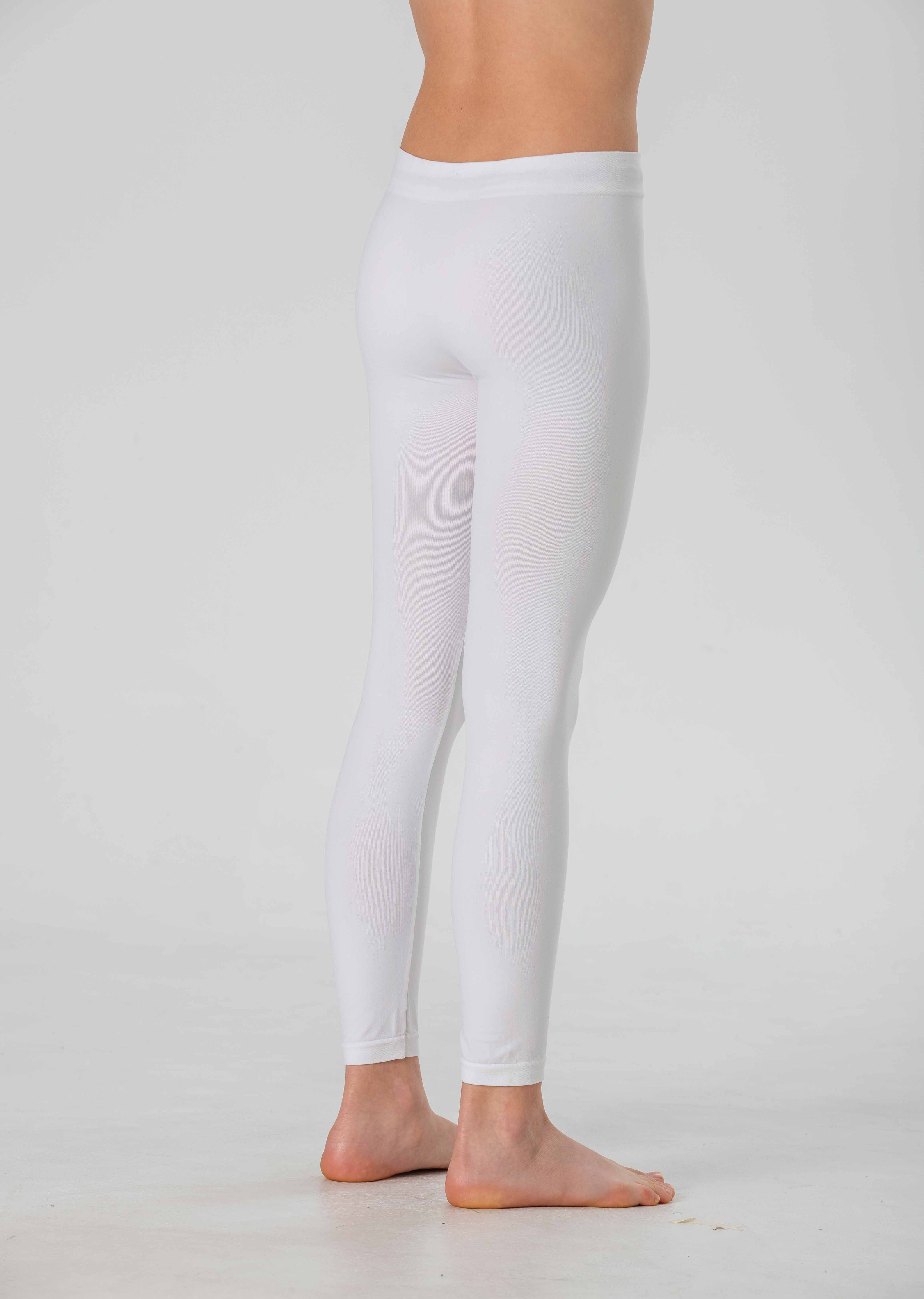 Girl's Long Leggings in Soft Seamless Microfiber, Fluorescent Colors