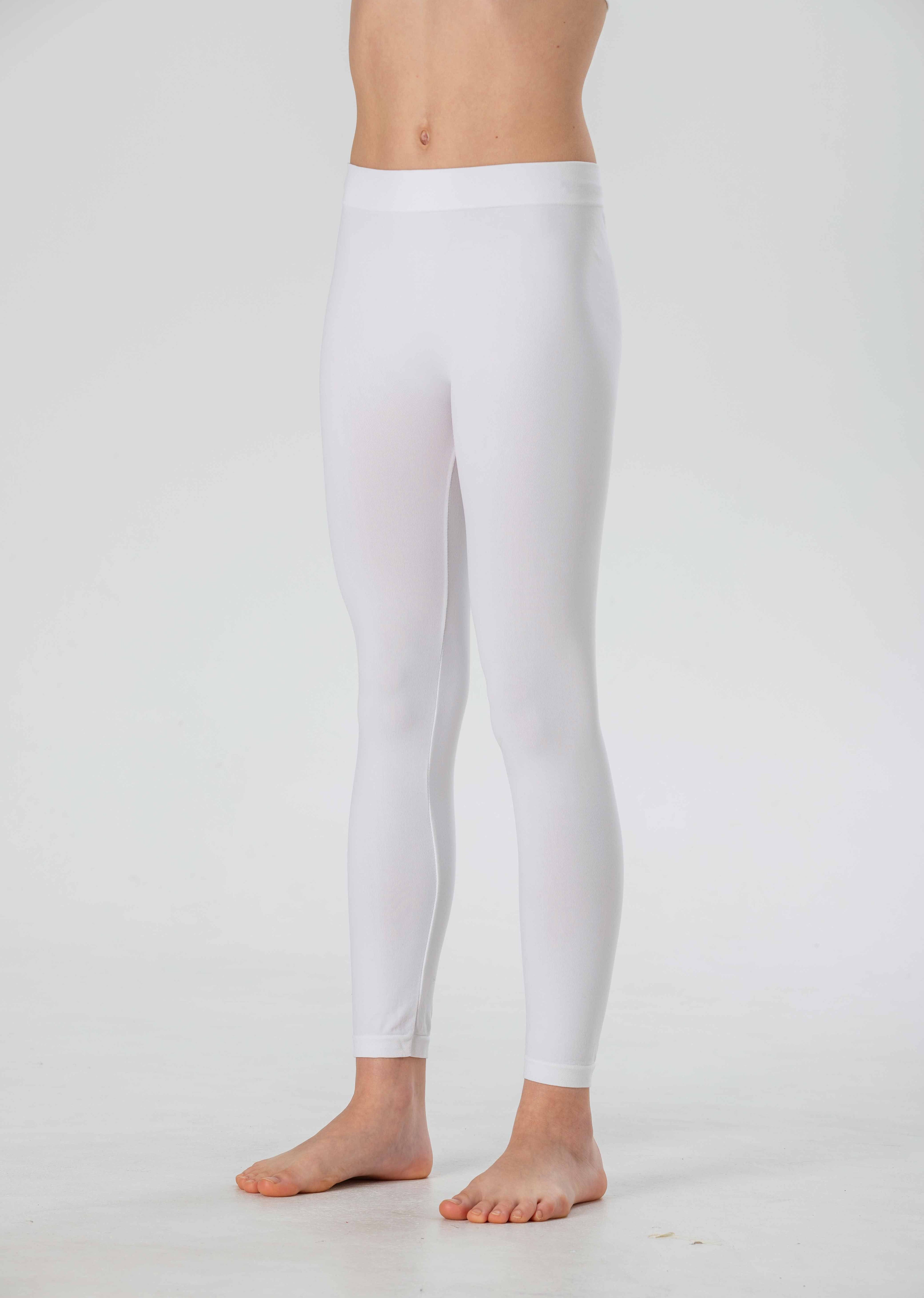 Girl's Long Leggings in Soft Seamless Microfiber, Fluorescent Colors