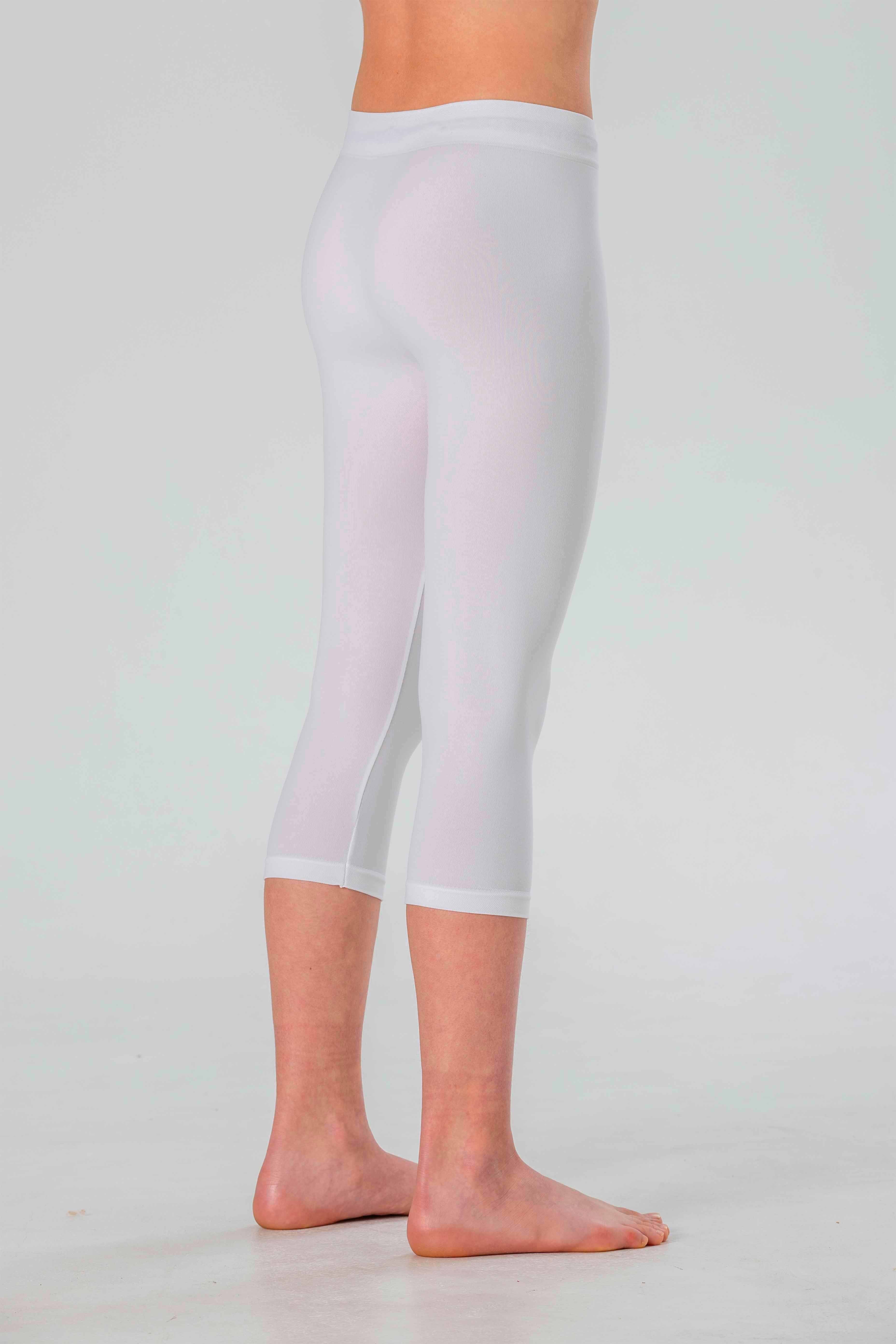 Leggings Medi da Bambina in Morbida Microfibra Senza Cuciture, Colori Fluo