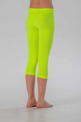 Leggings Medi da Bambina in Morbida Microfibra Senza Cuciture, Colori Fluo