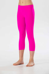 Leggings Medi da Bambina in Morbida Microfibra Senza Cuciture, Colori Fluo
