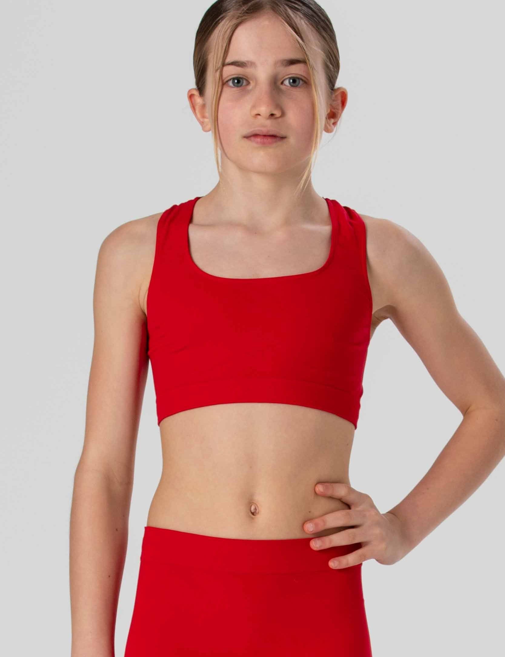 Top Olimpionico da Bambina in Morbida Microfibra Senza Cuciture, Colori Fluo