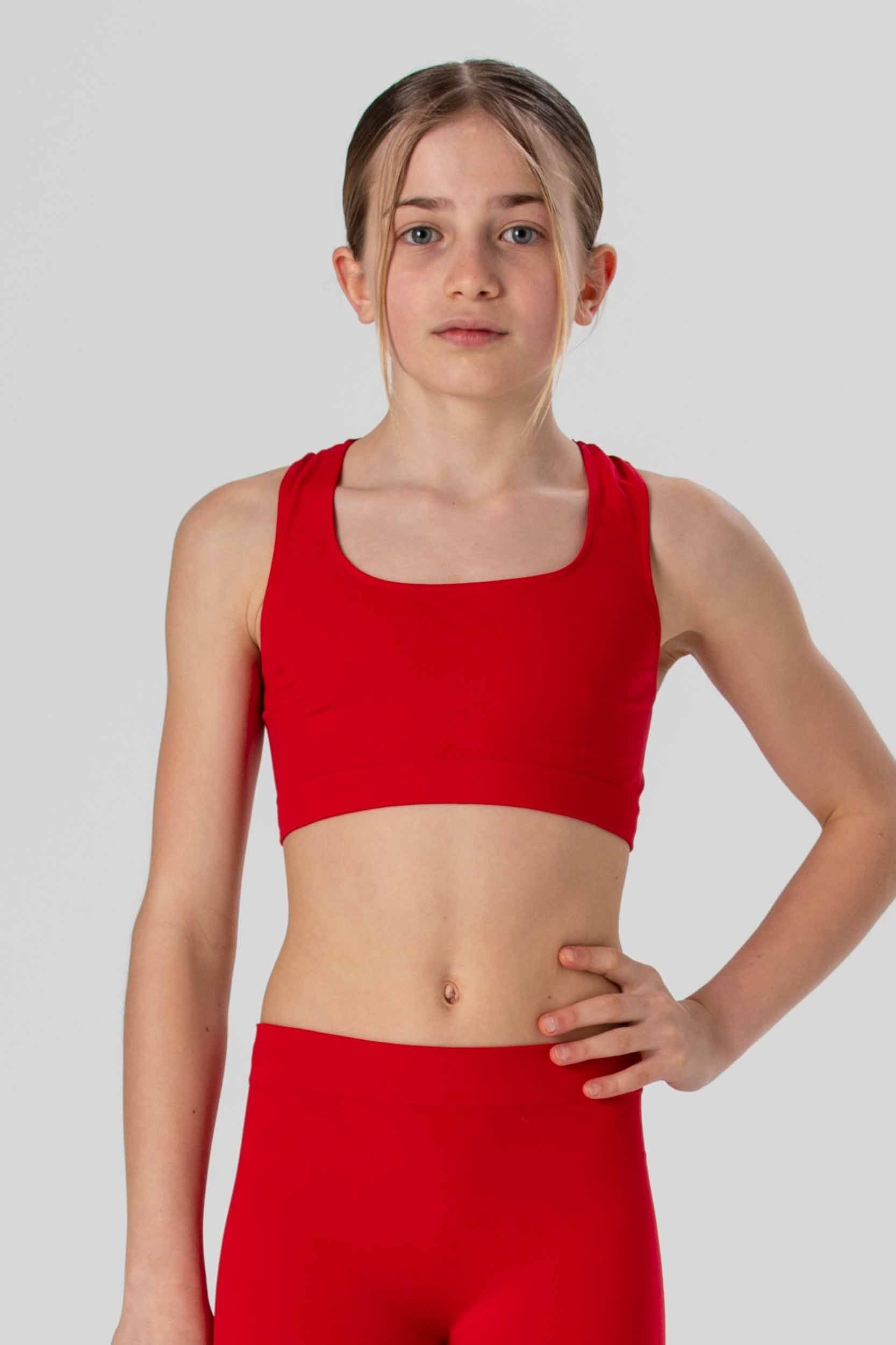 Girls' Olympic Top in Soft, Seamless Microfiber, Fluorescent Colors