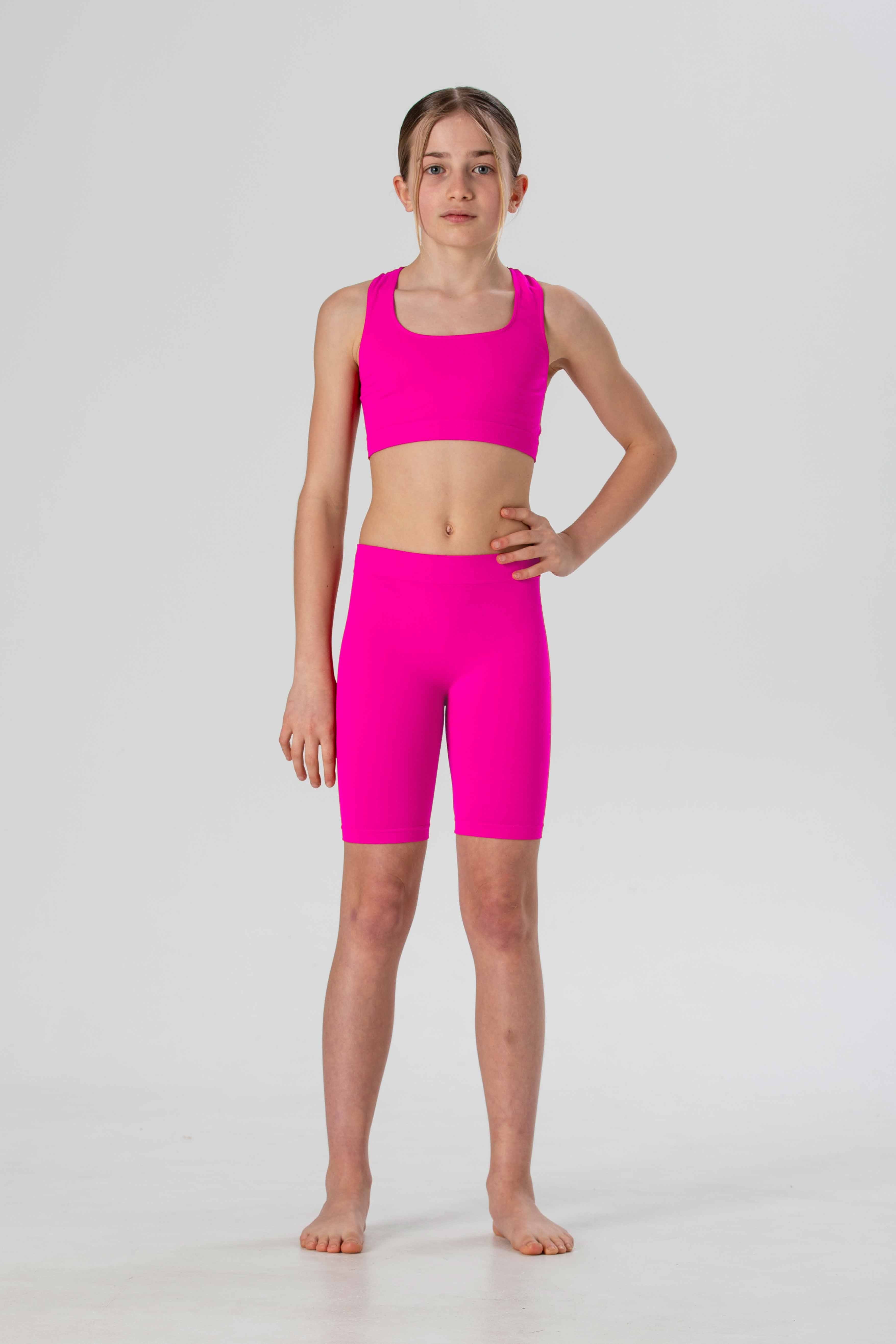 Girls' Olympic Top in Soft, Seamless Microfiber, Fluorescent Colors