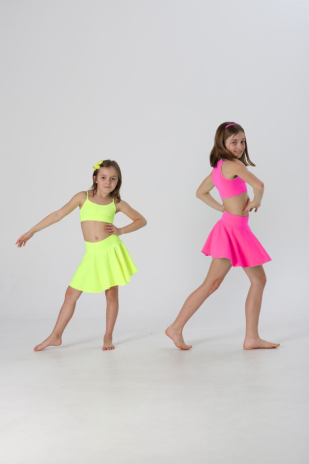 Girls' Soft Microfiber Seamless Skirt, Fluorescent Colors
