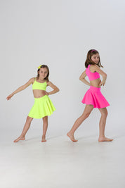 Girls' Soft Microfiber Seamless Skirt, Fluorescent Colors