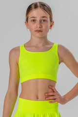 Top Americano da Bambina in Morbida Microfibra Senza Cuciture, Colori Fluo