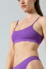 Top Bikini Sole con Spalline Sottili e Scollo Quadrato