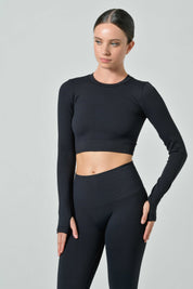 Long Sleeve and Backless Crop Top, Sculpt Limited Edition