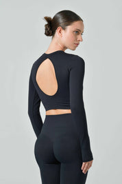 Long Sleeve and Backless Crop Top, Sculpt Limited Edition