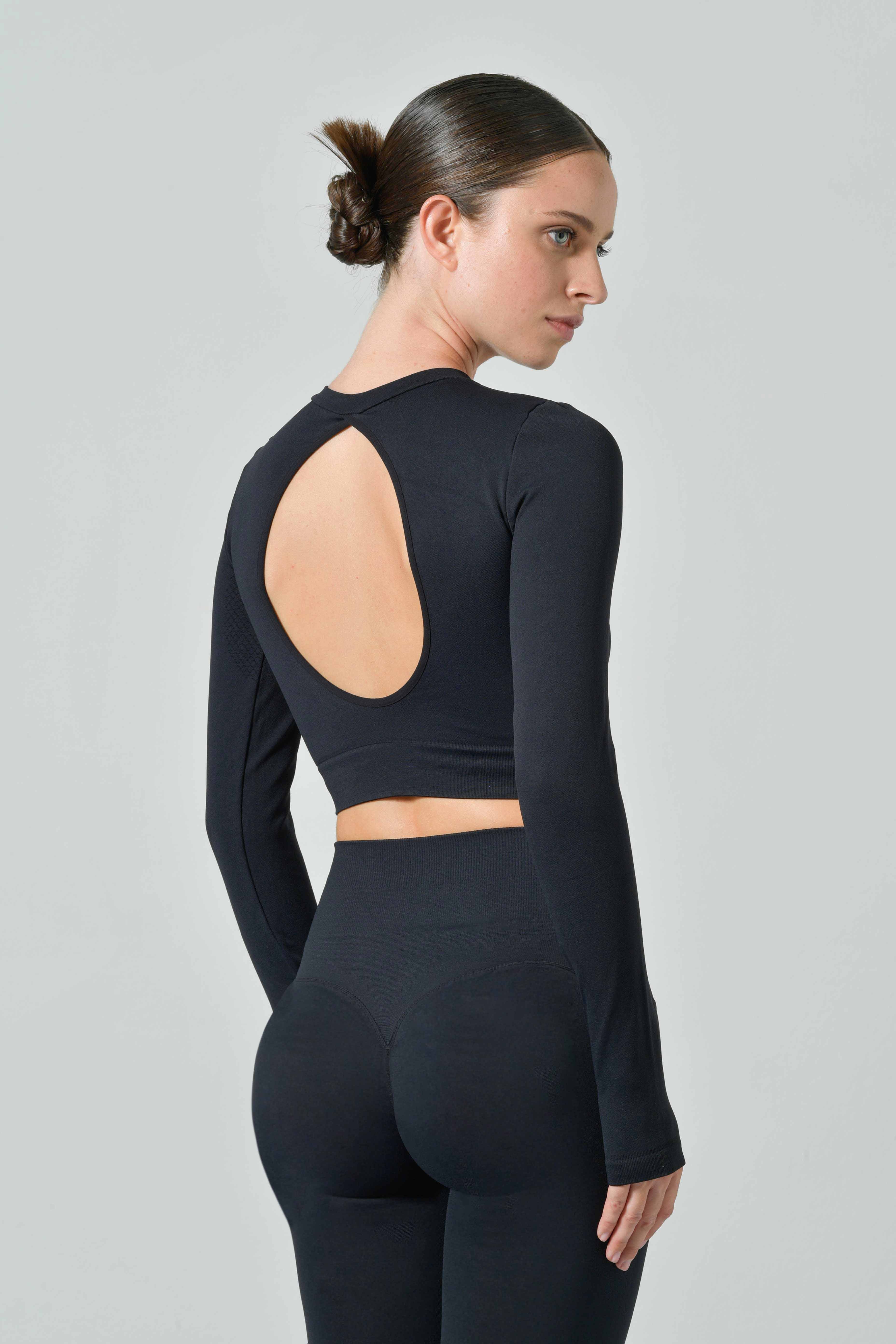 Long Sleeve and Backless Crop Top, Sculpt Limited Edition