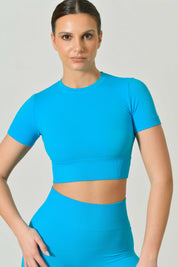 Ilena Limited Edition Seamless Microfiber Short-Sleeve Sport Crop Top