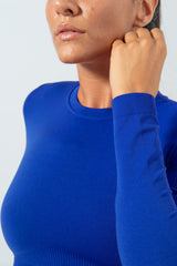 Crop Top Sportivo Manica Lunga in Microfibra Seamless Ilena
