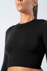 Crop Top Sportivo Manica Lunga in Microfibra Seamless Ilena