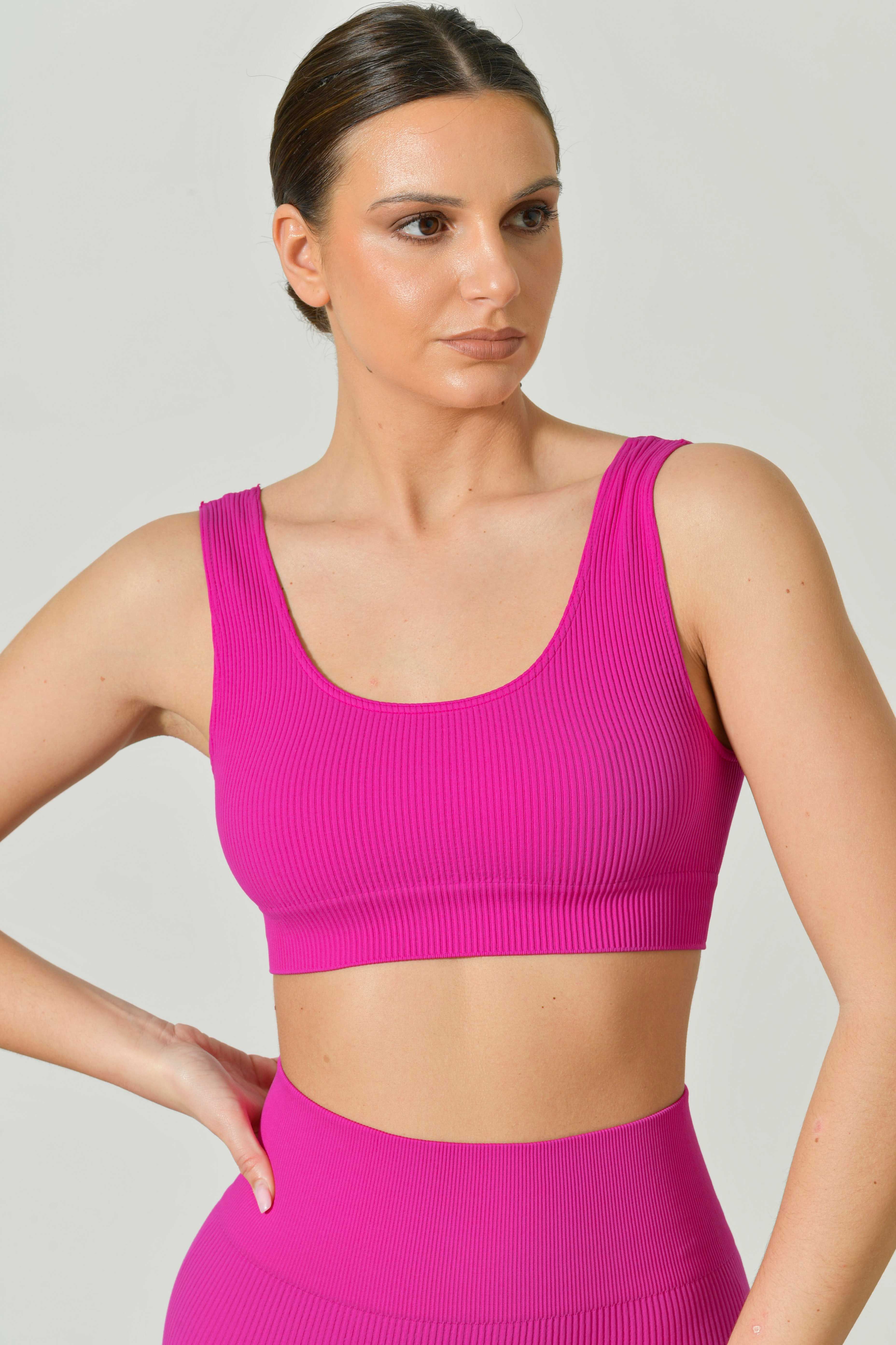 Sara Line Seamless Ribbed Microfiber Sports Bra