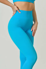 Leggings Sportivi Vita Alta a Costine in Microfibra Seamless, Linea Sara