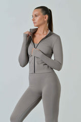 Felpa Sportiva con Zip in Microfibra Seamless Ilena