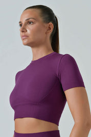Ilena Limited Edition Seamless Microfiber Short-Sleeve Sport Crop Top