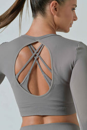 Long Sleeve and Backless Crop Top, Sculpt Limited Edition