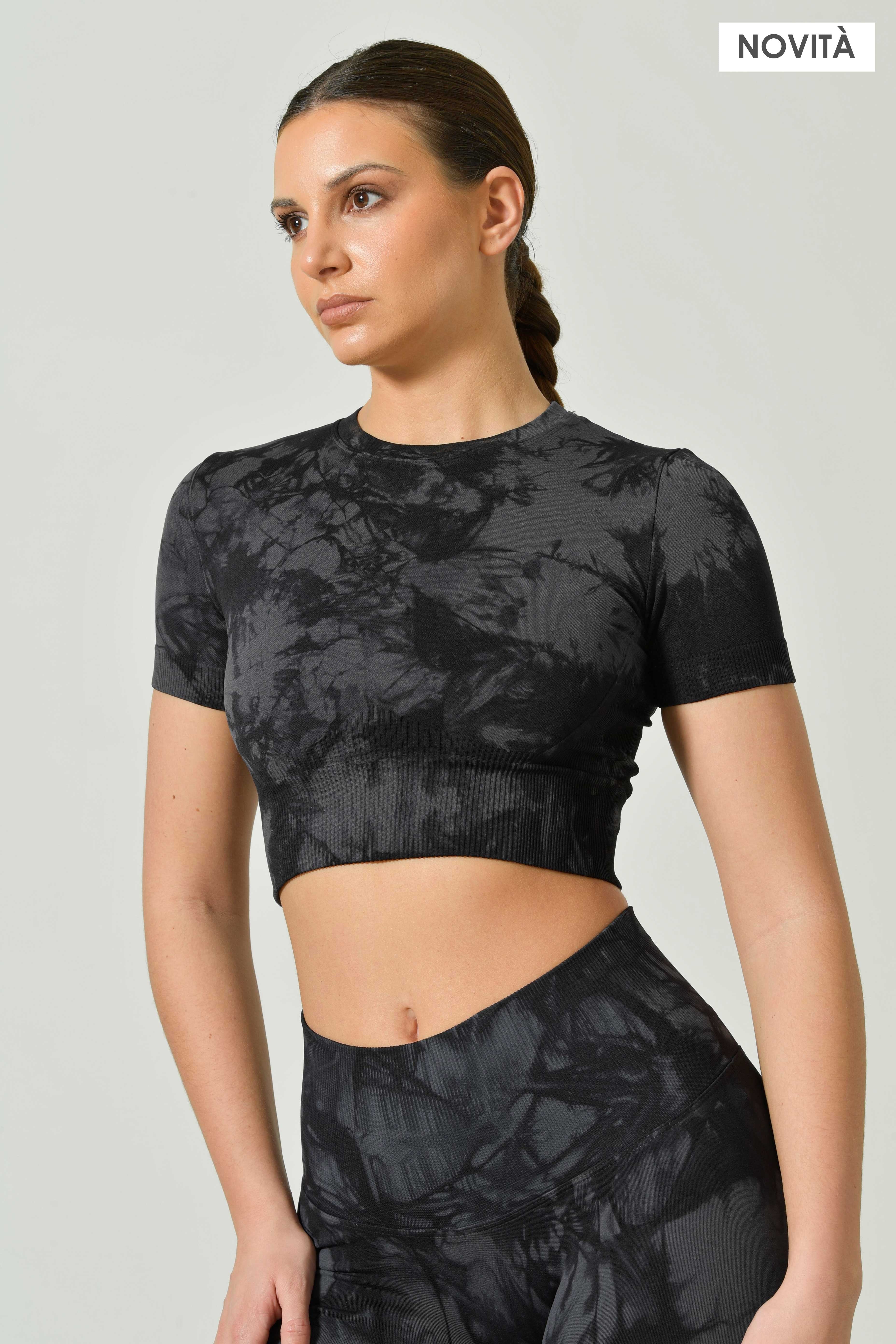 Ilena Aura Tie-Dye Microfiber Sporty Crop T-Shirt