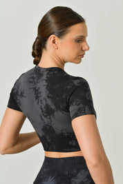 Ilena Aura Tie-Dye Microfiber Sporty Crop T-Shirt