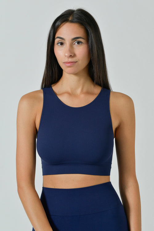 Seamless Microfiber Halter Neck Sports Top