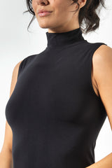Women's Sleeveless Microfiber Turtleneck