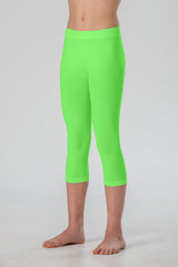 Leggings Medi da Bambina in Morbida Microfibra Senza Cuciture, Colori Fluo