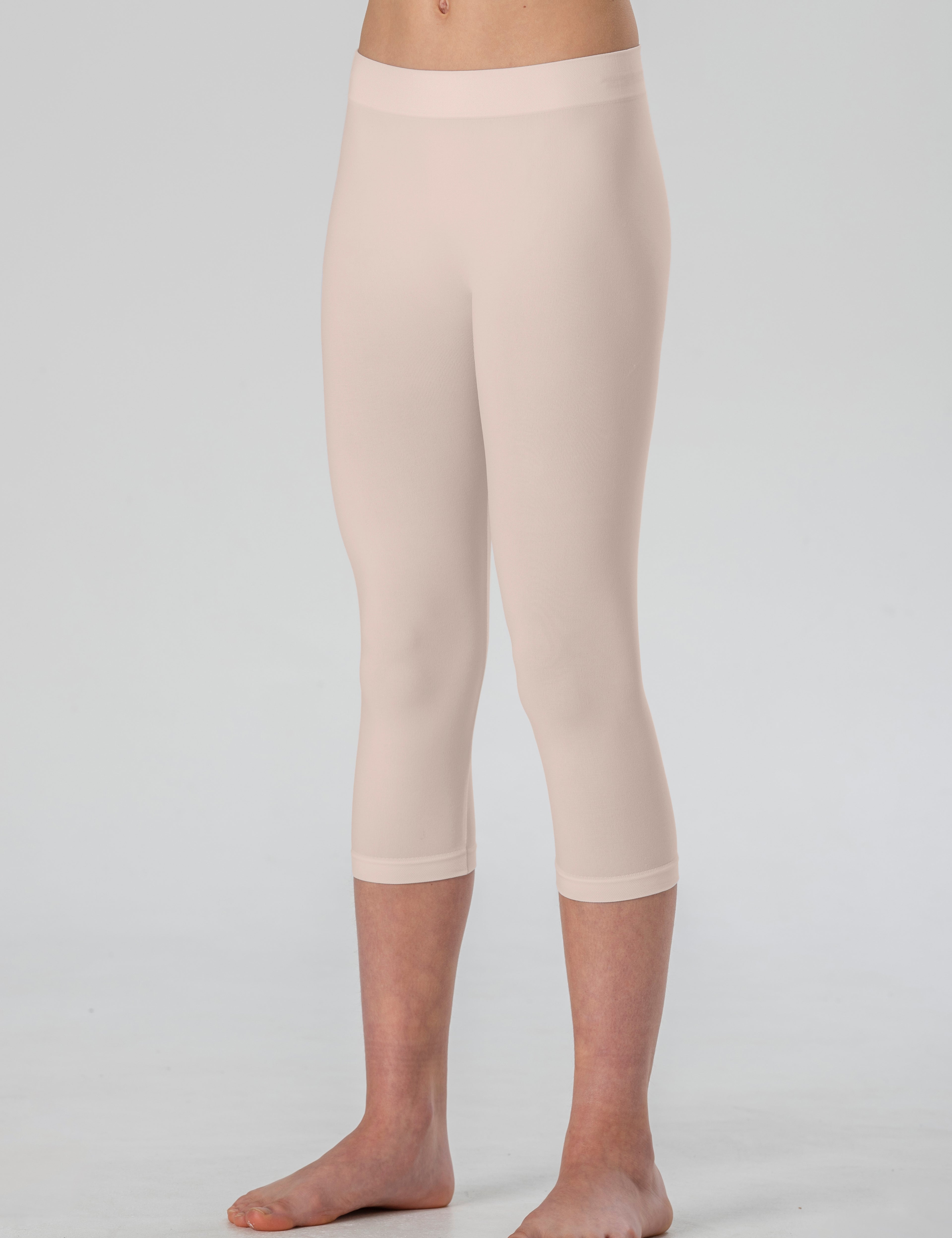 Leggings Medi da Bambina in Morbida Microfibra Senza Cuciture, Colori Fluo