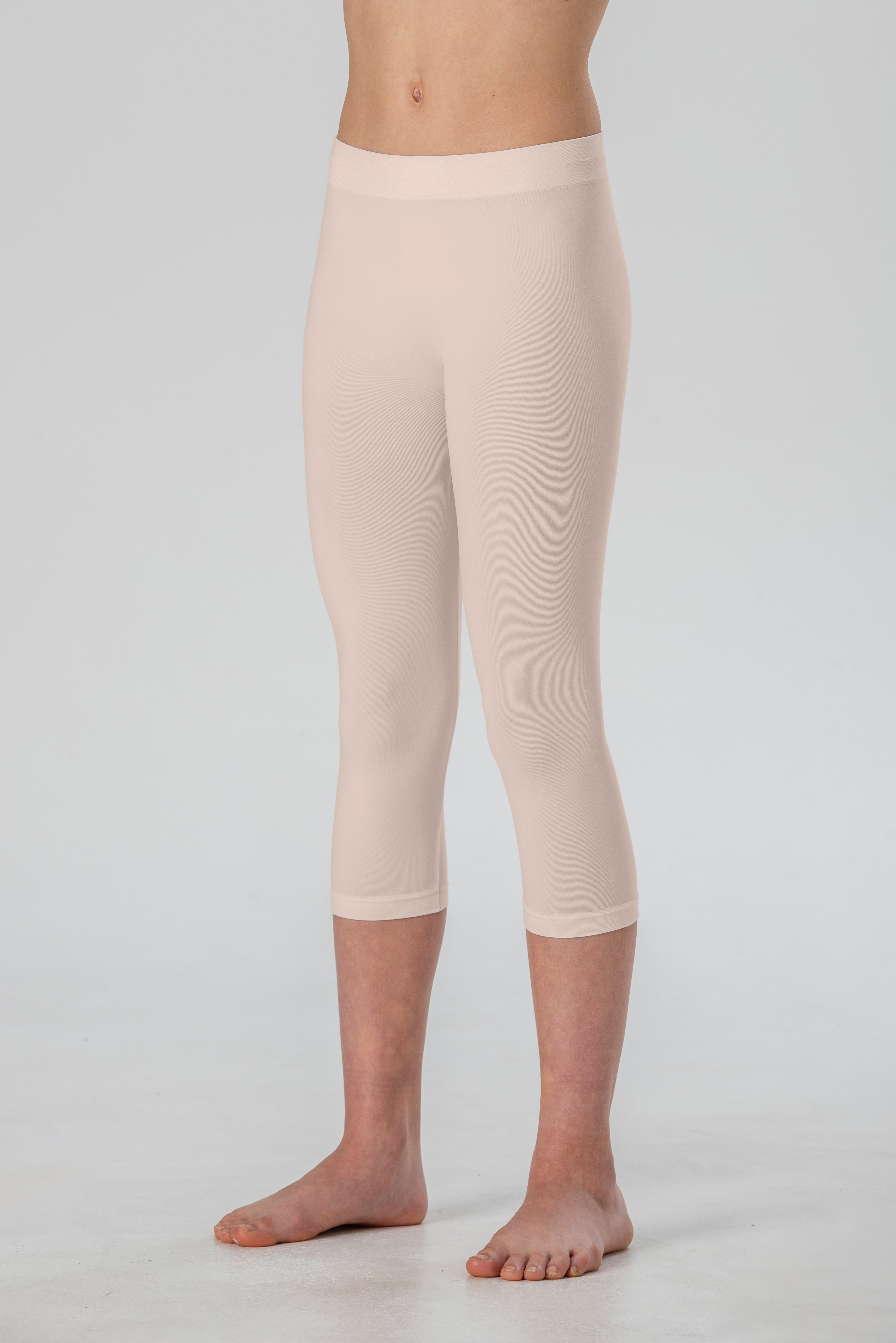 Leggings Medi da Bambina in Morbida Microfibra Senza Cuciture, Colori Fluo