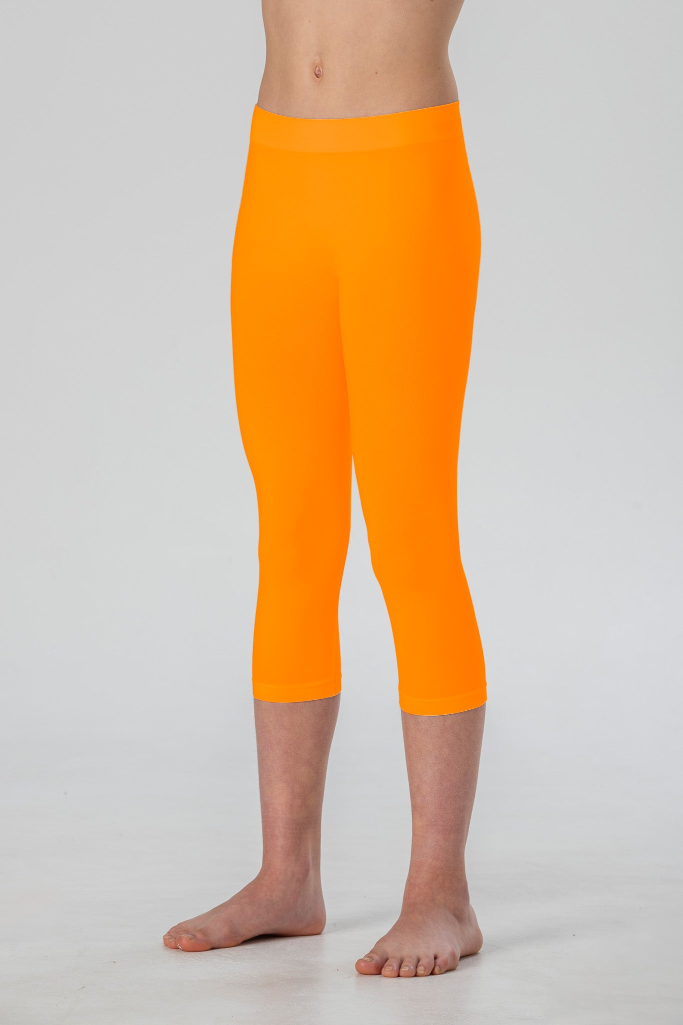 Girls' Medium Leggings in Soft Seamless Microfiber, Fluorescent Colors