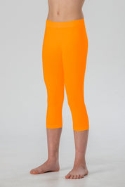 Girls' Medium Leggings in Soft Seamless Microfiber, Fluorescent Colors