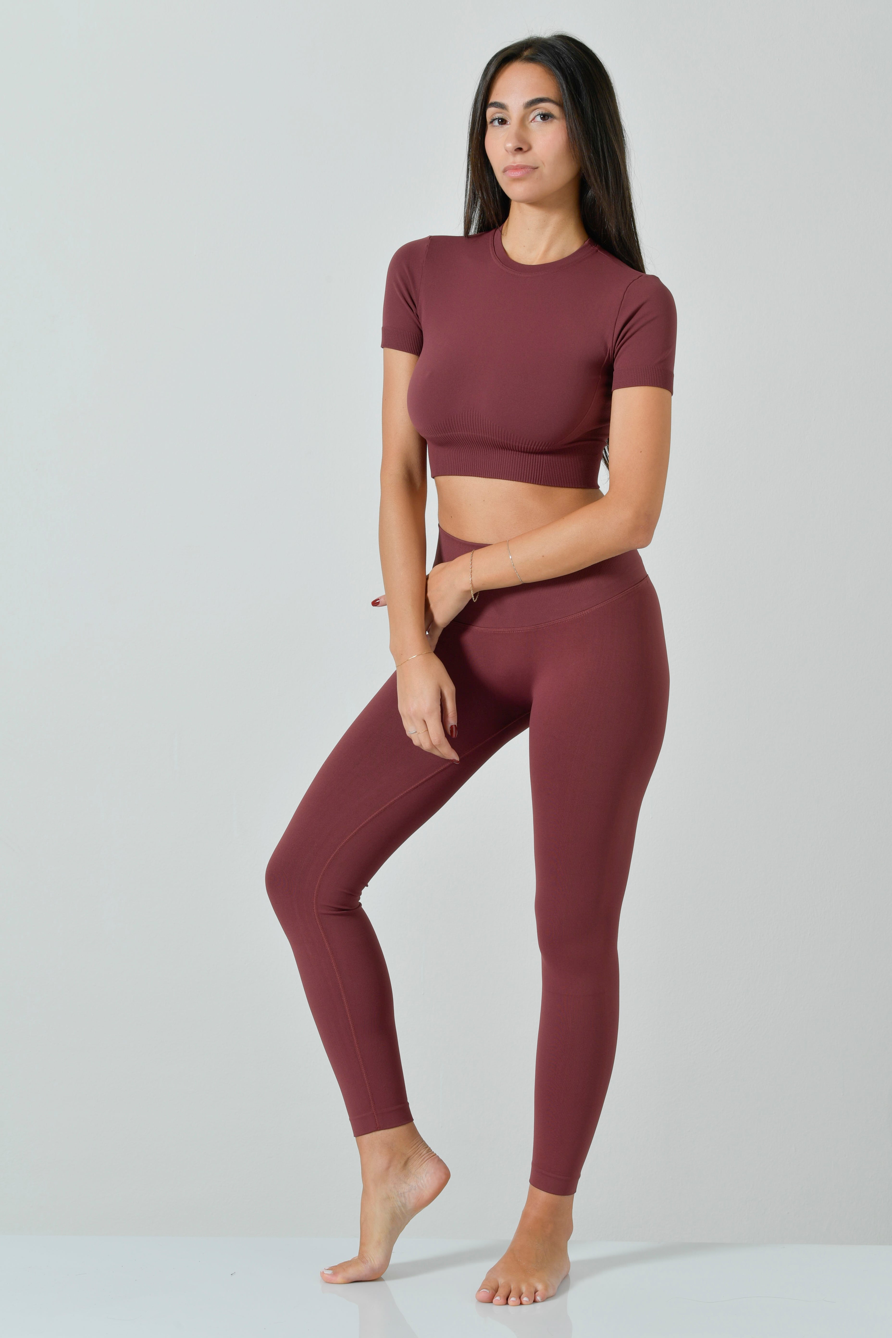 Ilena Seamless Microfiber Short-Sleeved Sporty Crop T-Shirt