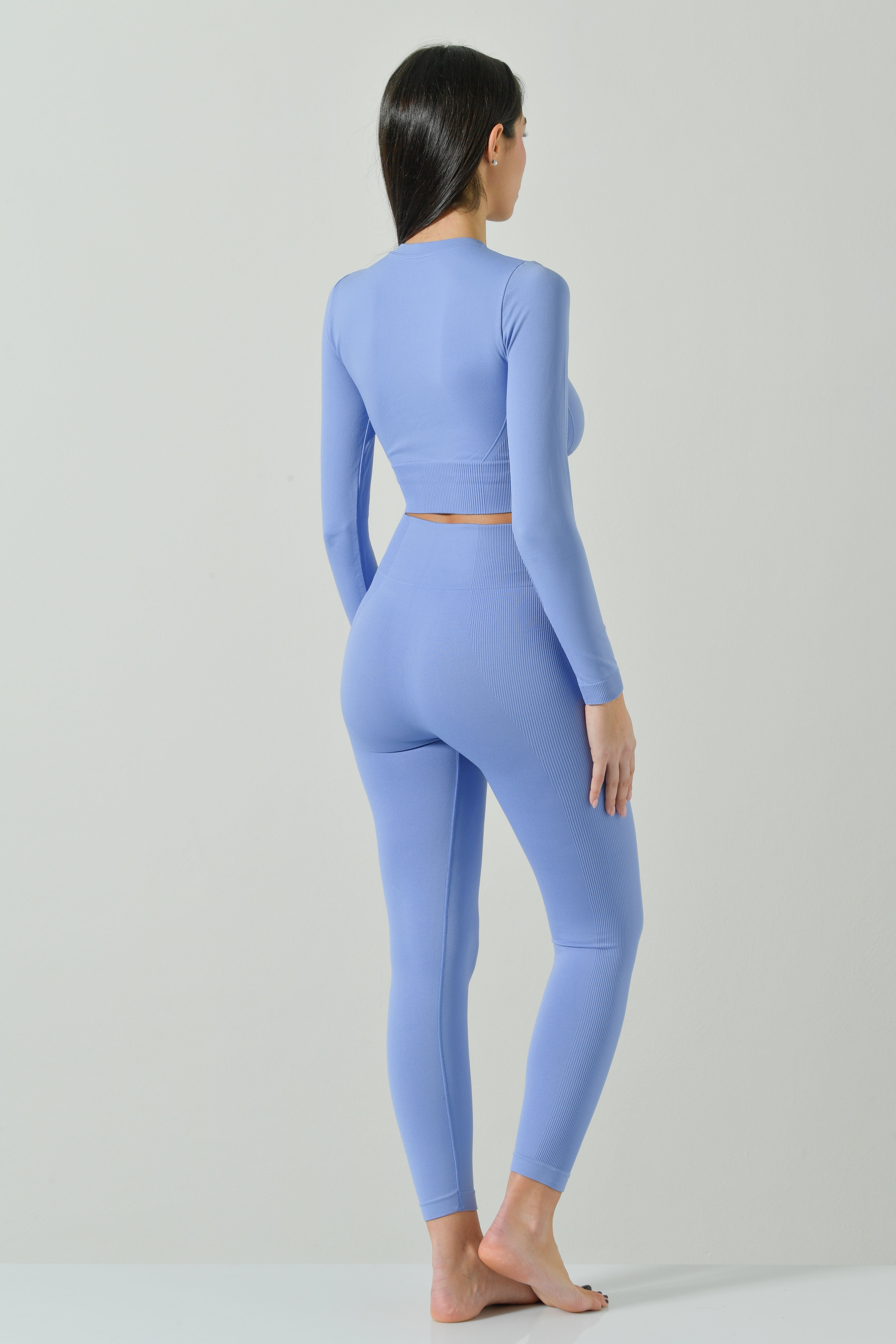 Crop Top Sportivo Manica Lunga in Microfibra Seamless Ilena