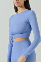 Crop Top Sportivo Manica Lunga in Microfibra Seamless Ilena