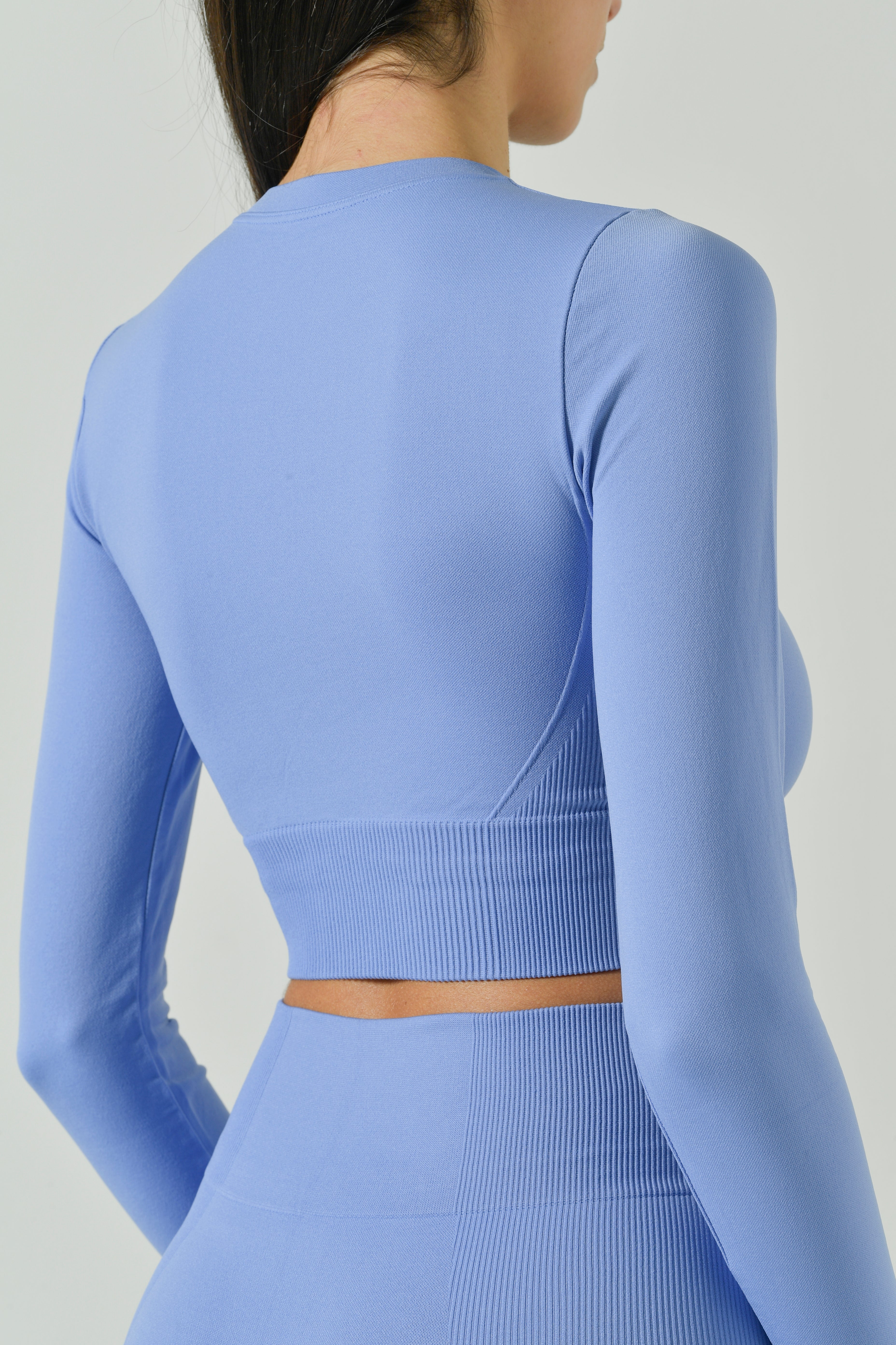 Crop Top Sportivo Manica Lunga in Microfibra Seamless Ilena