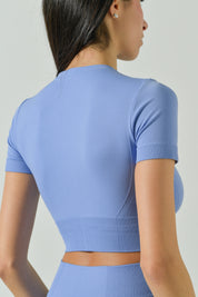 Ilena Limited Edition Seamless Microfiber Short-Sleeve Sport Crop Top