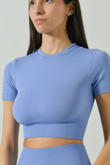 Ilena Limited Edition Seamless Microfiber Short-Sleeve Sport Crop Top