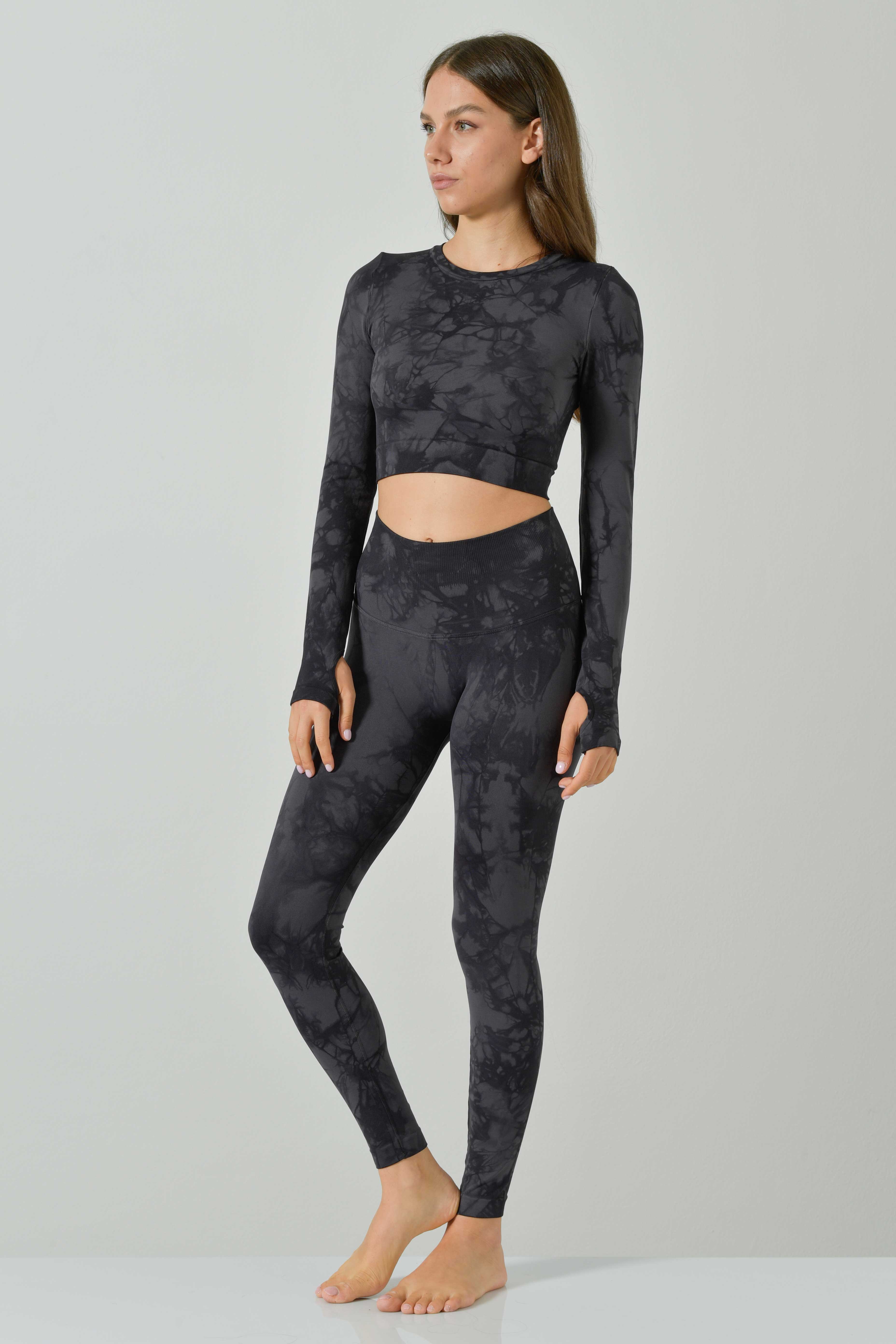 Long-Sleeved Backless Crop Top, Sculpt Aura Line