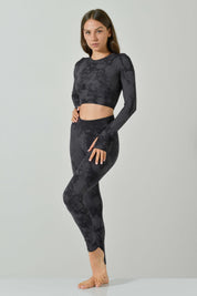Long-Sleeved Backless Crop Top, Sculpt Aura Line