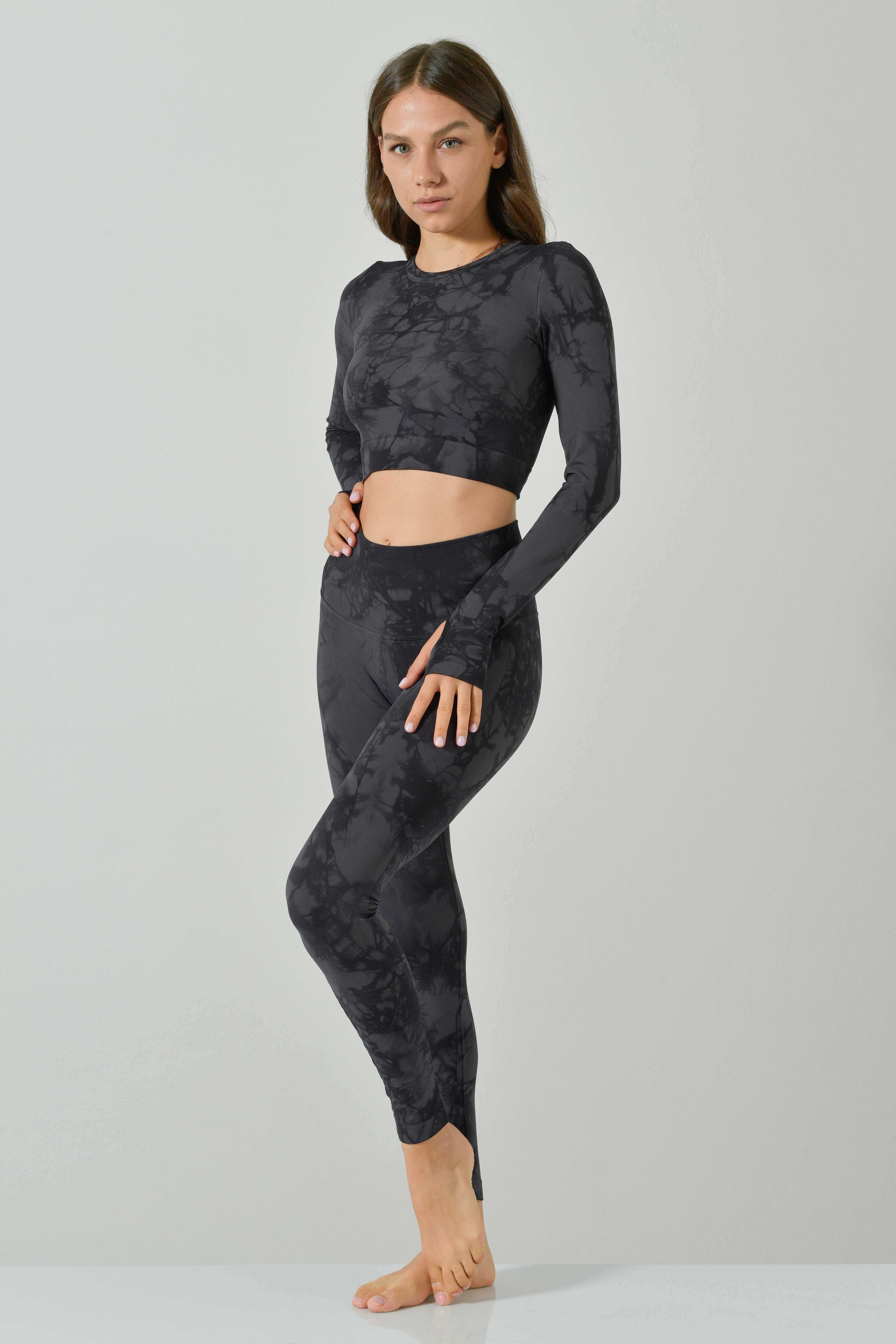 Long-Sleeved Backless Crop Top, Sculpt Aura Line