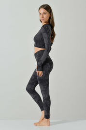 Long-Sleeved Backless Crop Top, Sculpt Aura Line