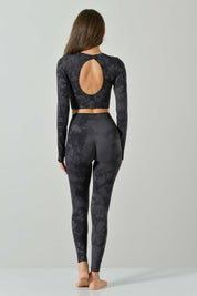 Long-Sleeved Backless Crop Top, Sculpt Aura Line