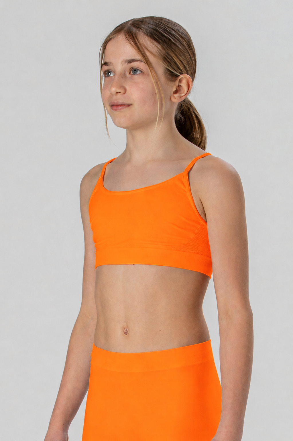 Girls' Seamless Microfiber Cami Top with Thin Straps, Fluorescent Colors